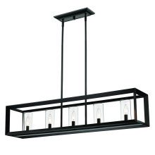 Golden Canada 2073-LP BLK-CLR - Golden Lighting Smyth 5-light Island Light in Matte Black
